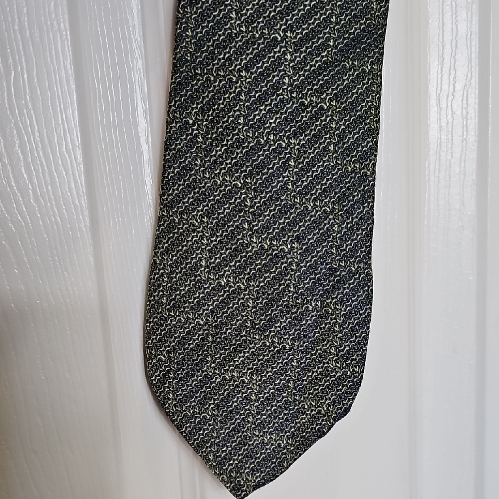 🇨🇦 Made Italian Silk Tie Navy and Green